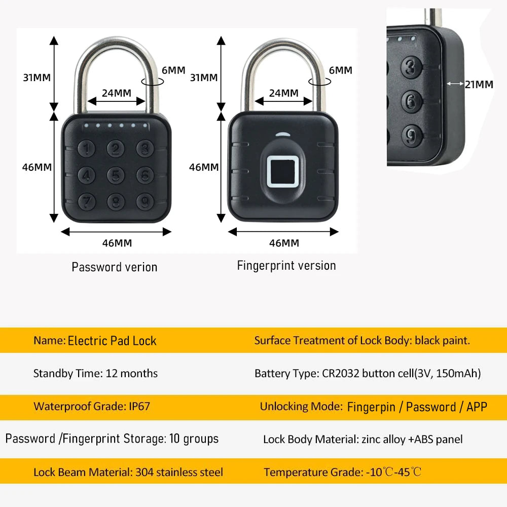 Cadenas à empreinte digitale